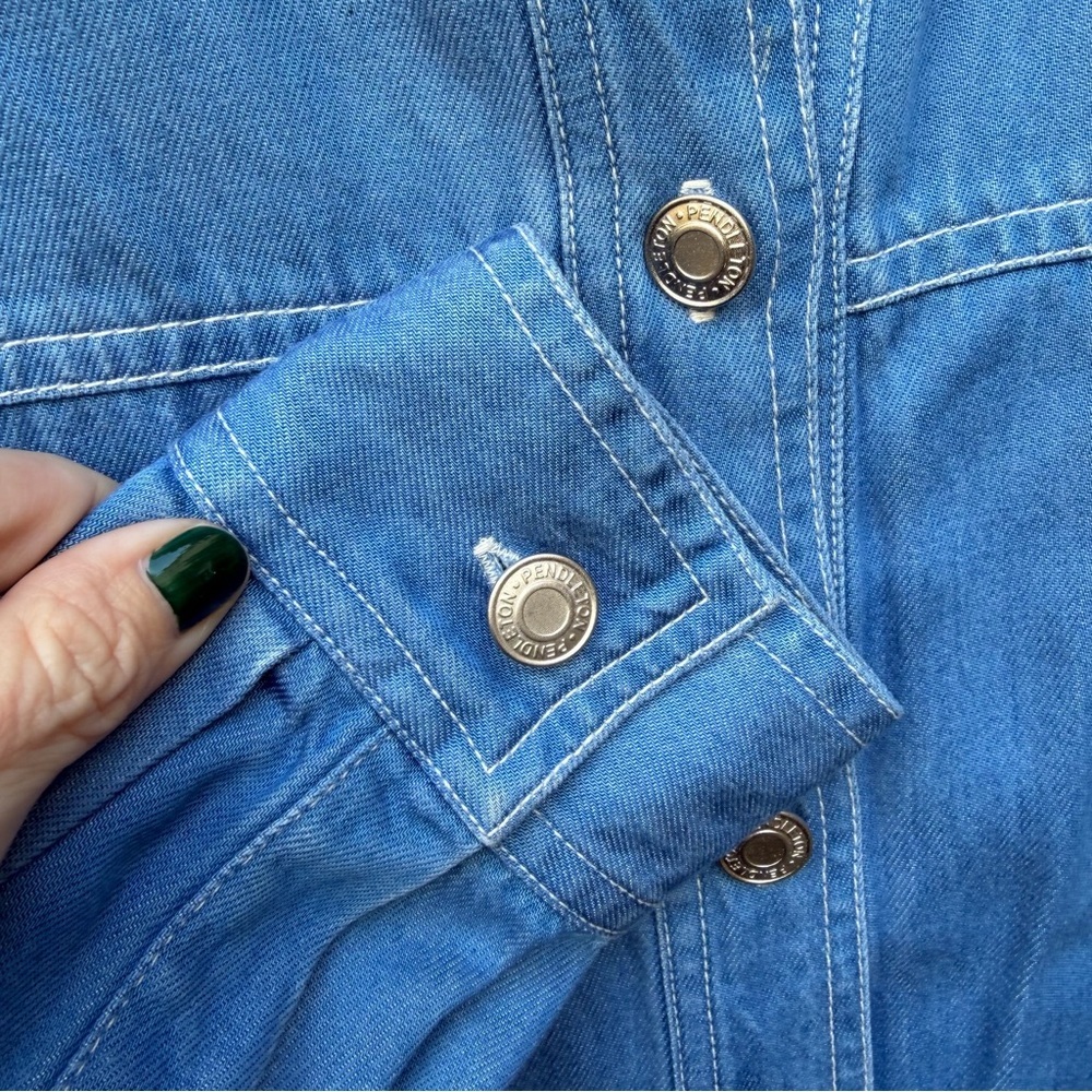 Pendleton Chambray Jean Jacket Shacket Top Shirt - image 5